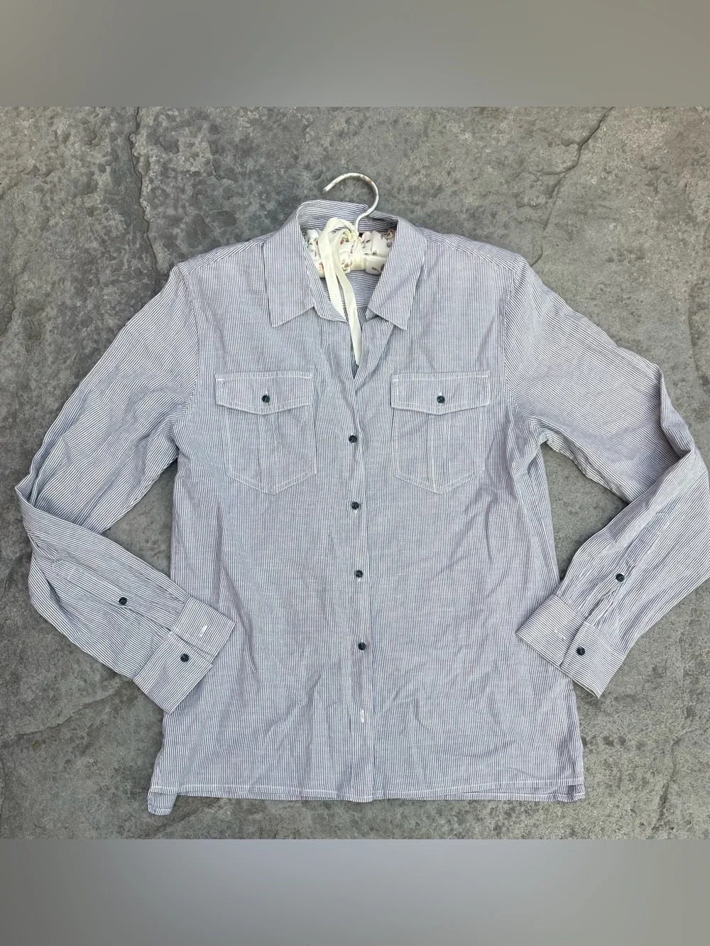 Patagonia Light Blue Striped Casual Button-Down Shirt - Picture 2 of 8